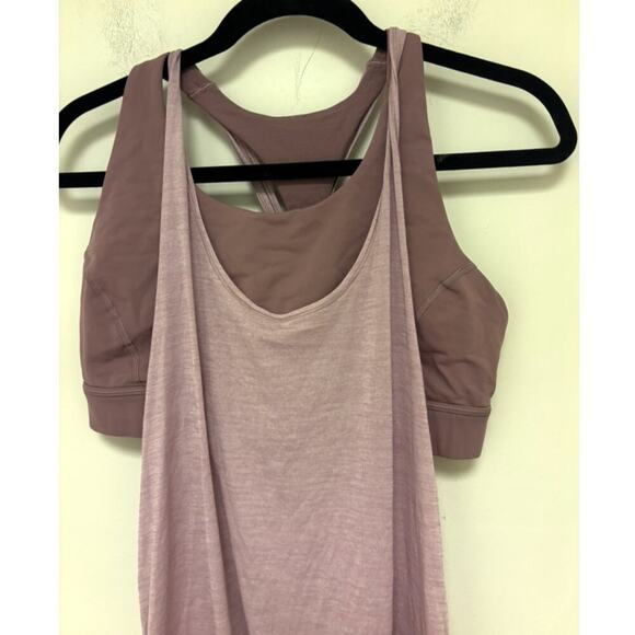 Lululemon Twist & Toil Tank Heathered Rose Blush / Figue Size 12 - Picture 5 of 8